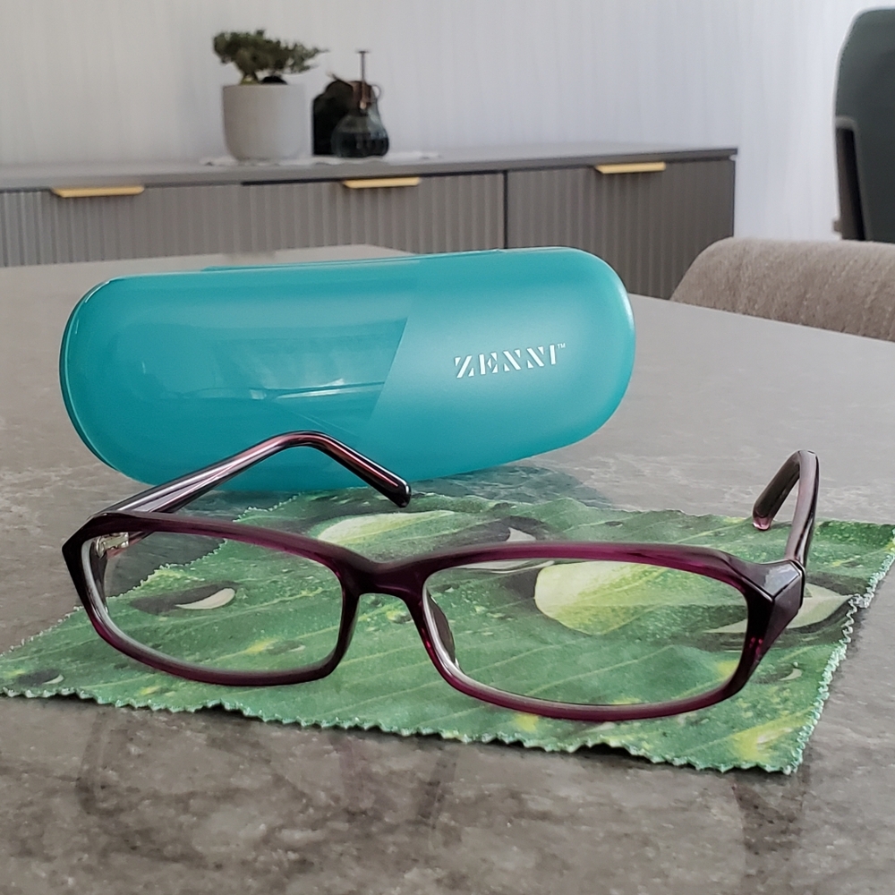Zenni Purple Glasses with Case